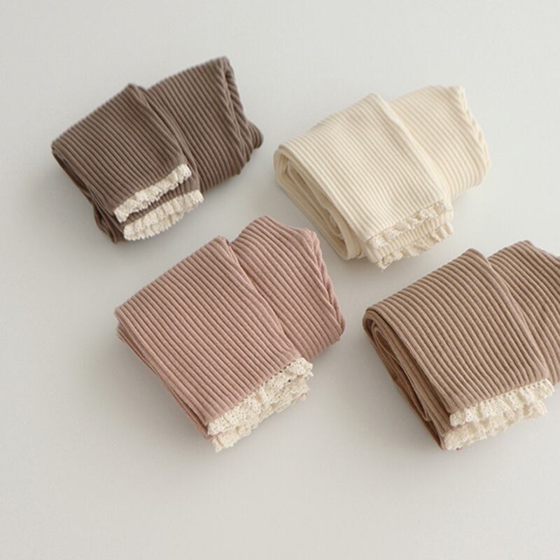 【即納】裾フリルのガーリーレギンス|海外子供服|韓国子供服