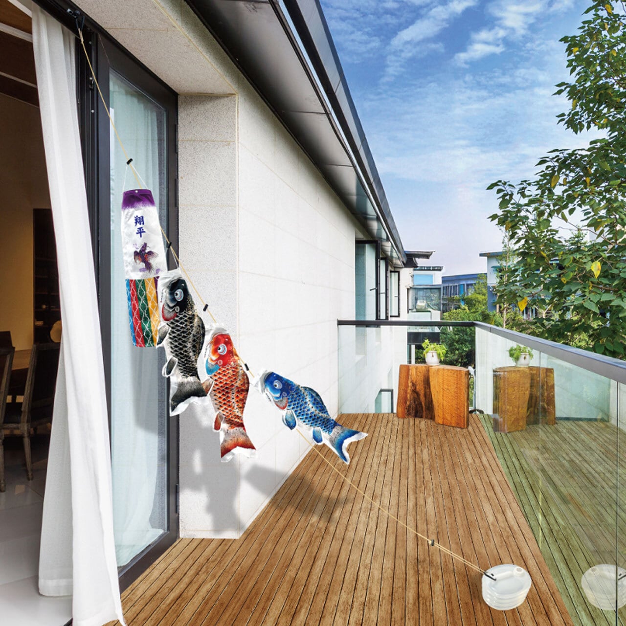 徳永鯉のぼり 【吉兆 まどデコセット】 ベランダ・庭園用|鯉のぼり|こいのぼり