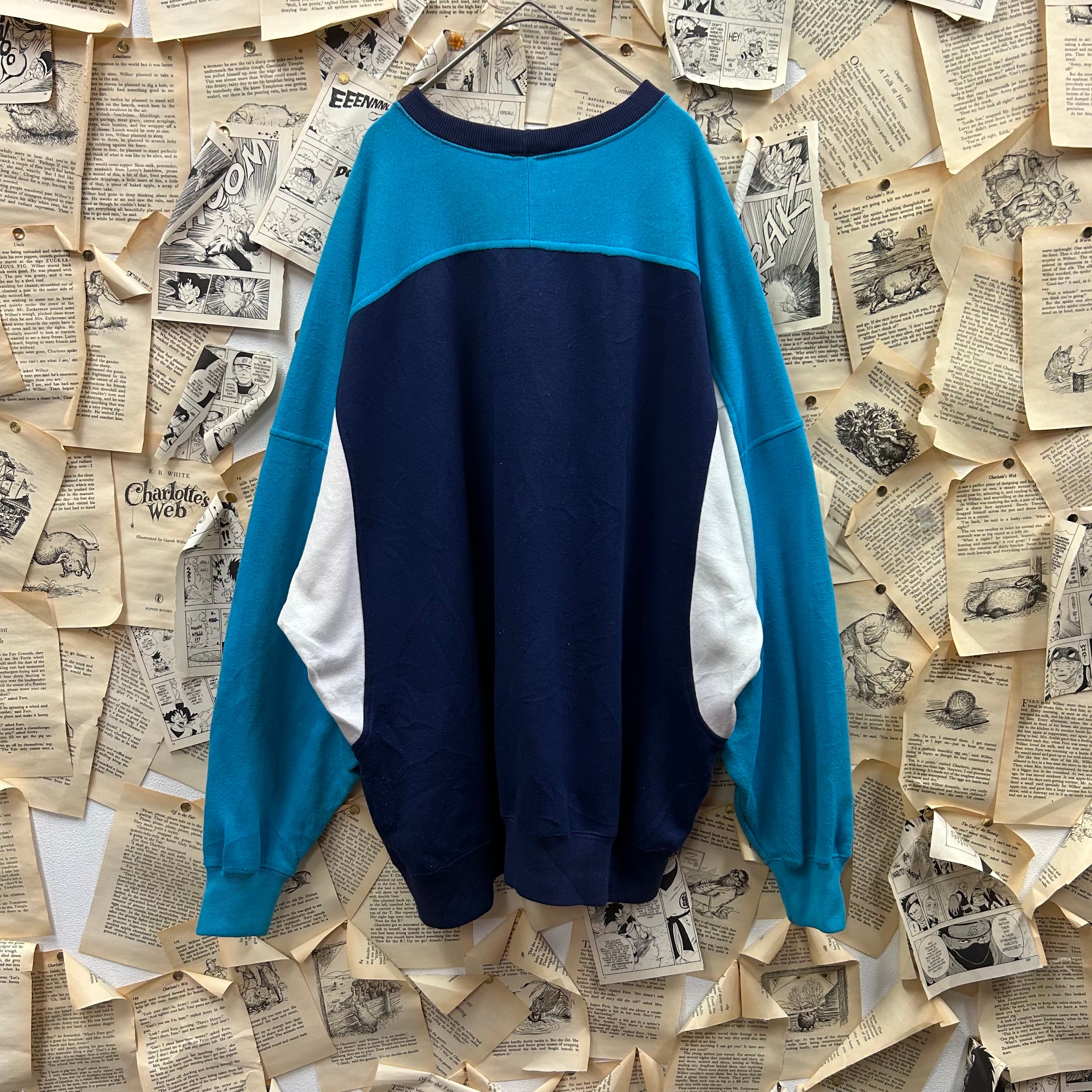 90s 銀タグ NIKE マルチカラークルーネックロゴ刺繍スウェット 90s 銀タグ NIKE マルチカラークルーネックロゴ刺繍スウェット
