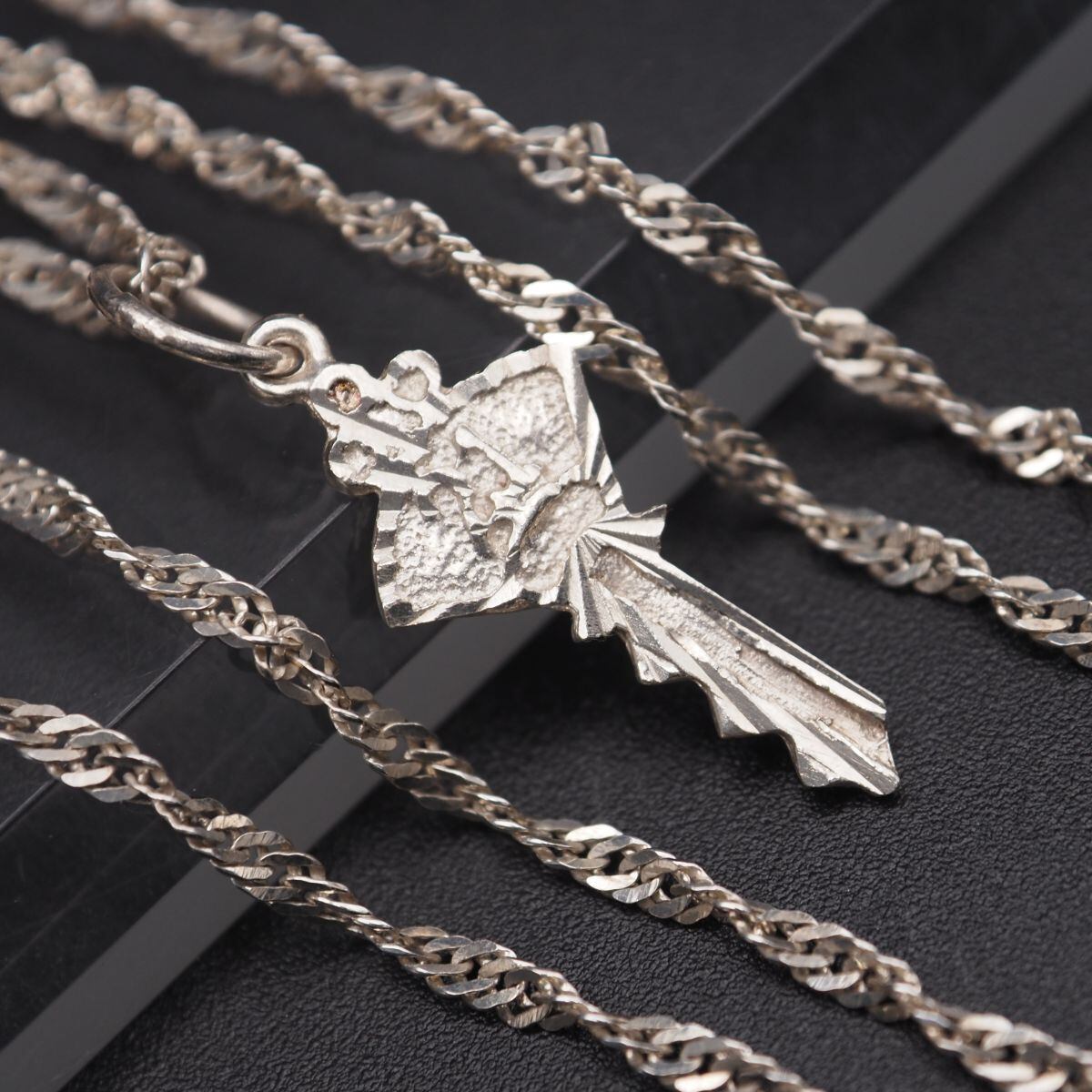 ヴィンテージ イタリアンシルバー ロープチェーン ネックレス