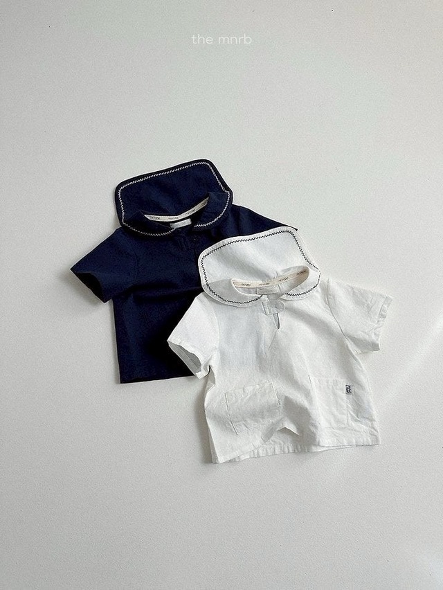 【 minirobe / 予約 】Point Sailor Shirt