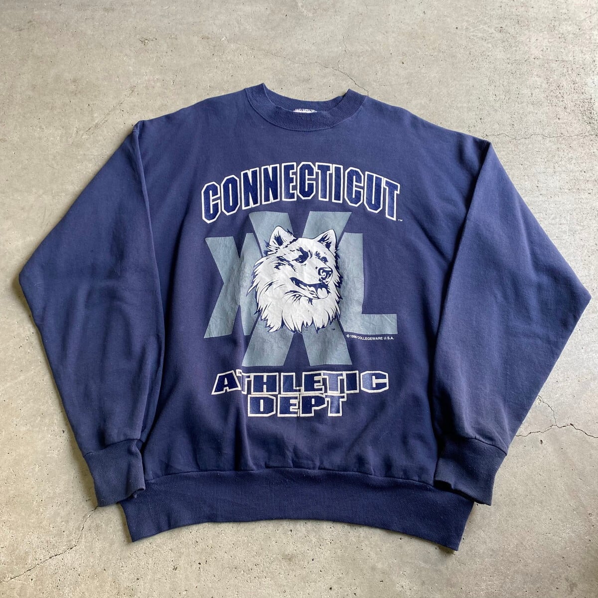 90年代 CONNECTICUT ATHLETIC DEPT カレッジ 狼 プリント スウェット 