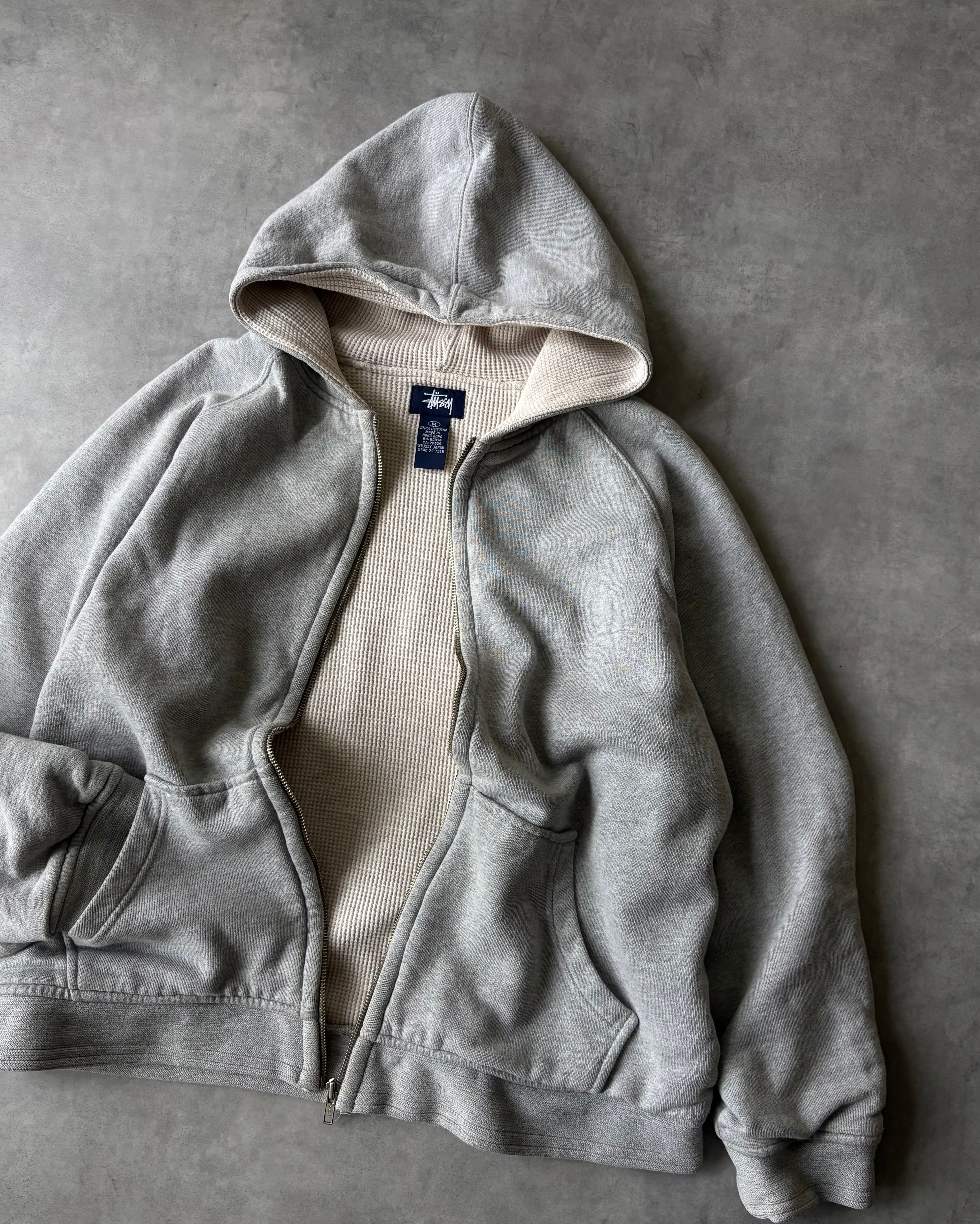 90s OLD STUSSY Double-Face Zip-up Sweat Hoodie