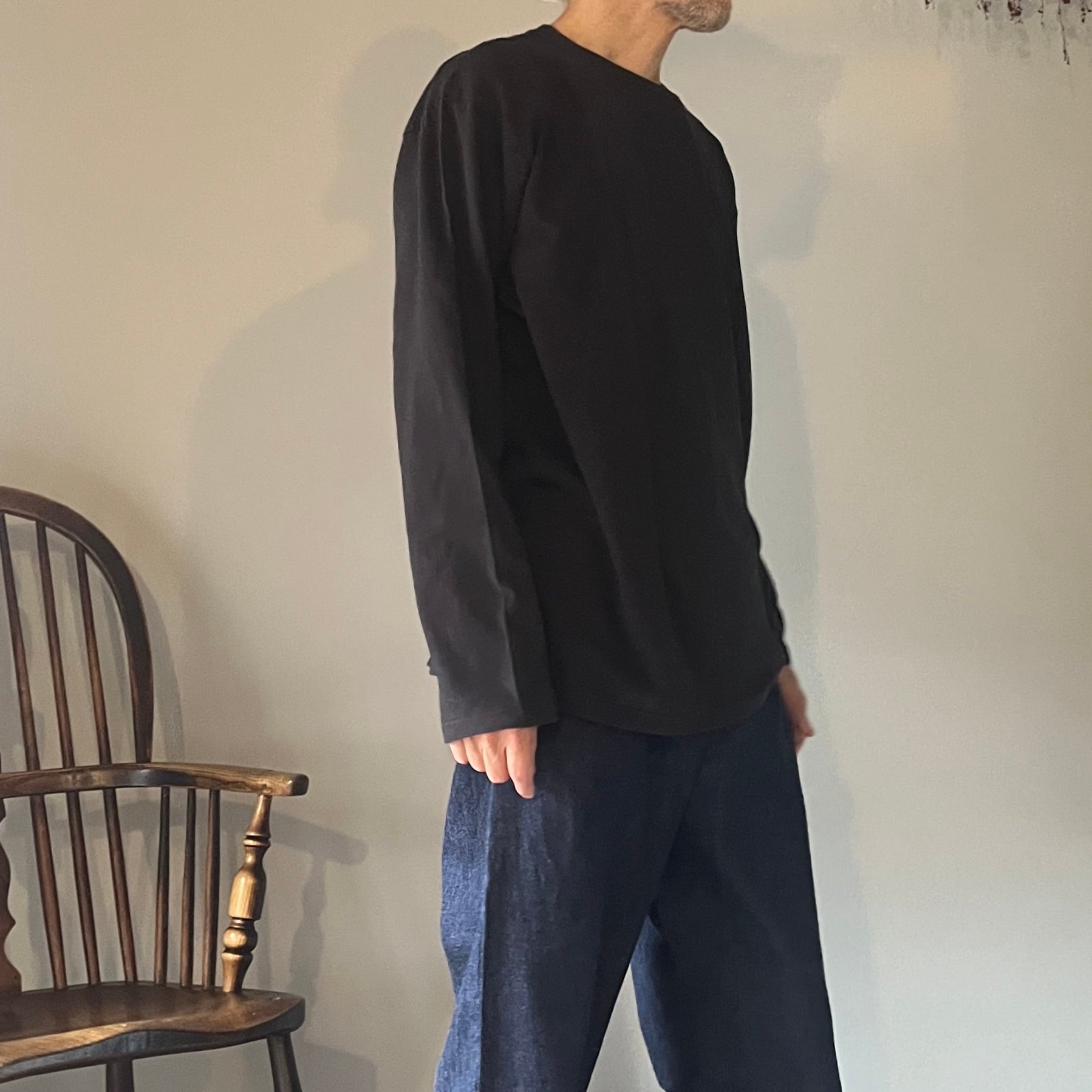 YAECA/ヤエカ CREW NECK T-Shirt L/S クルーネックTシャツ長袖 KUSAKI