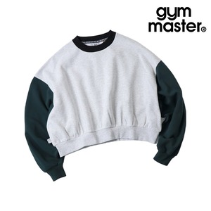 gym master ジムマスター 12oz ヘビー裏起毛 スウェット ボリュームスリーブ クルーネック ドロップショルダー レディース G833742 アッシュクレイジー