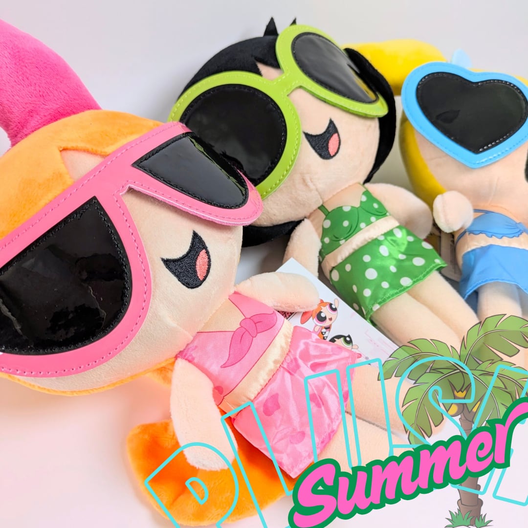 【 The Powerpuff Girls ( パワーパフガールズ ) 】 プラッシュ サングラスSummer ver. / ぬいぐるみ / マスコット 〚アメリカン雑貨 アメトイ〛