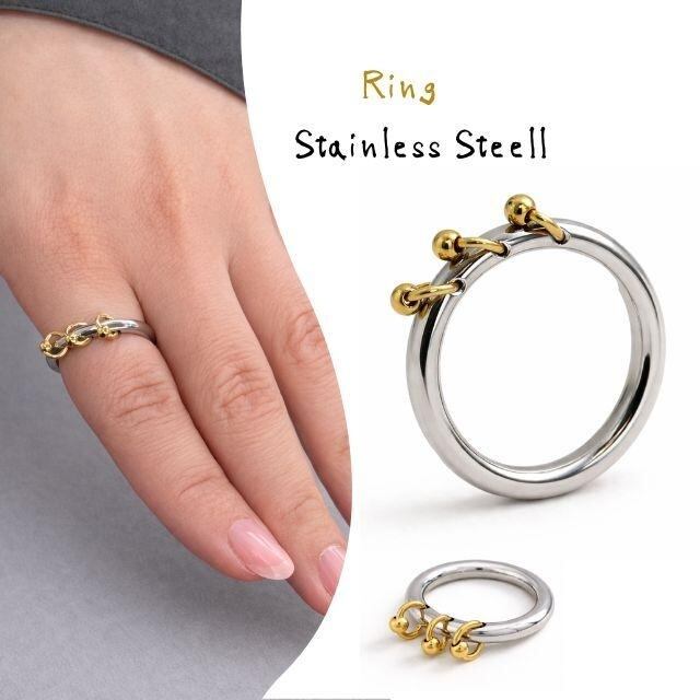 ステンレス 指輪 リングピアス チャーム ユニセックス デザインリング