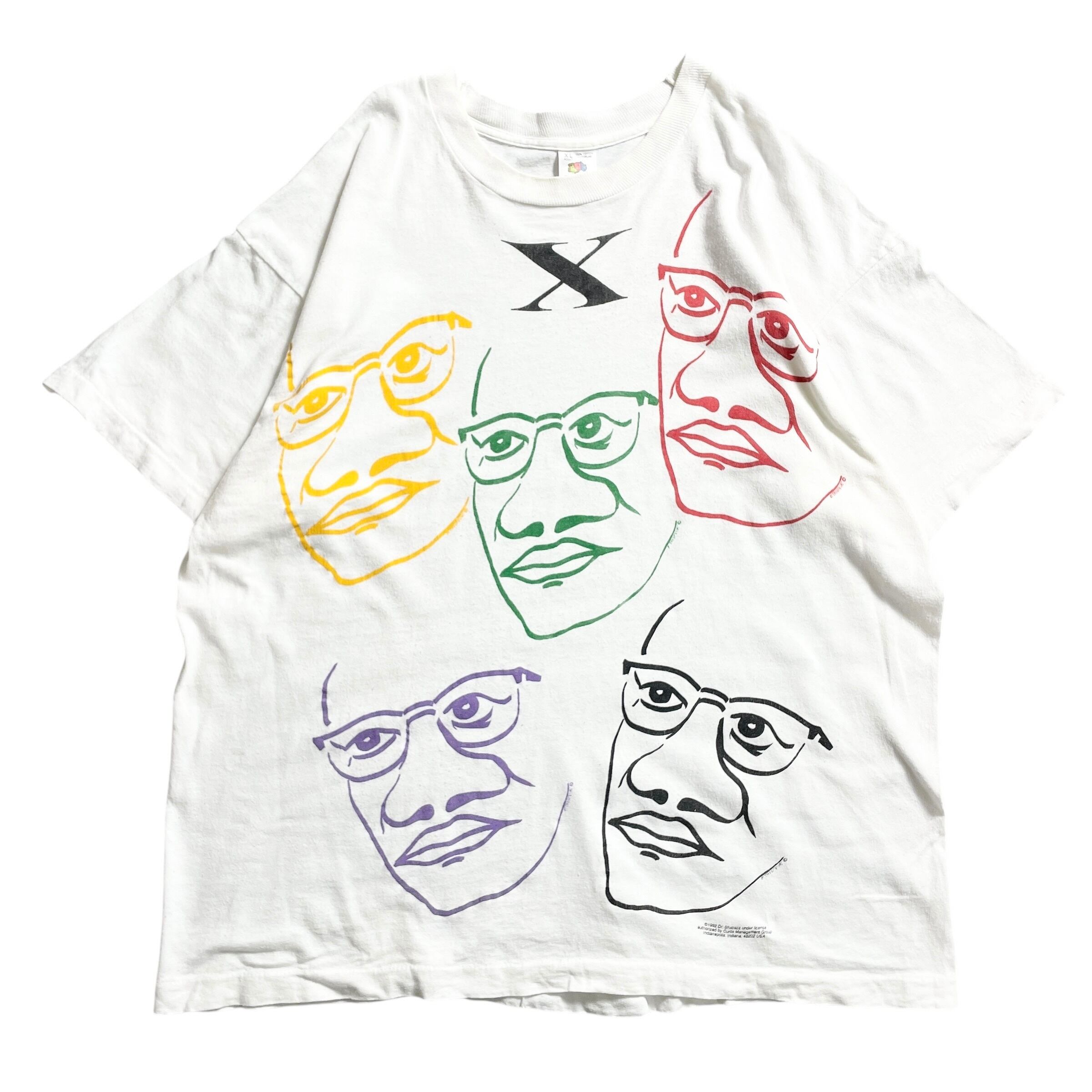 90s USA製Malcolm X multi face vintage tee