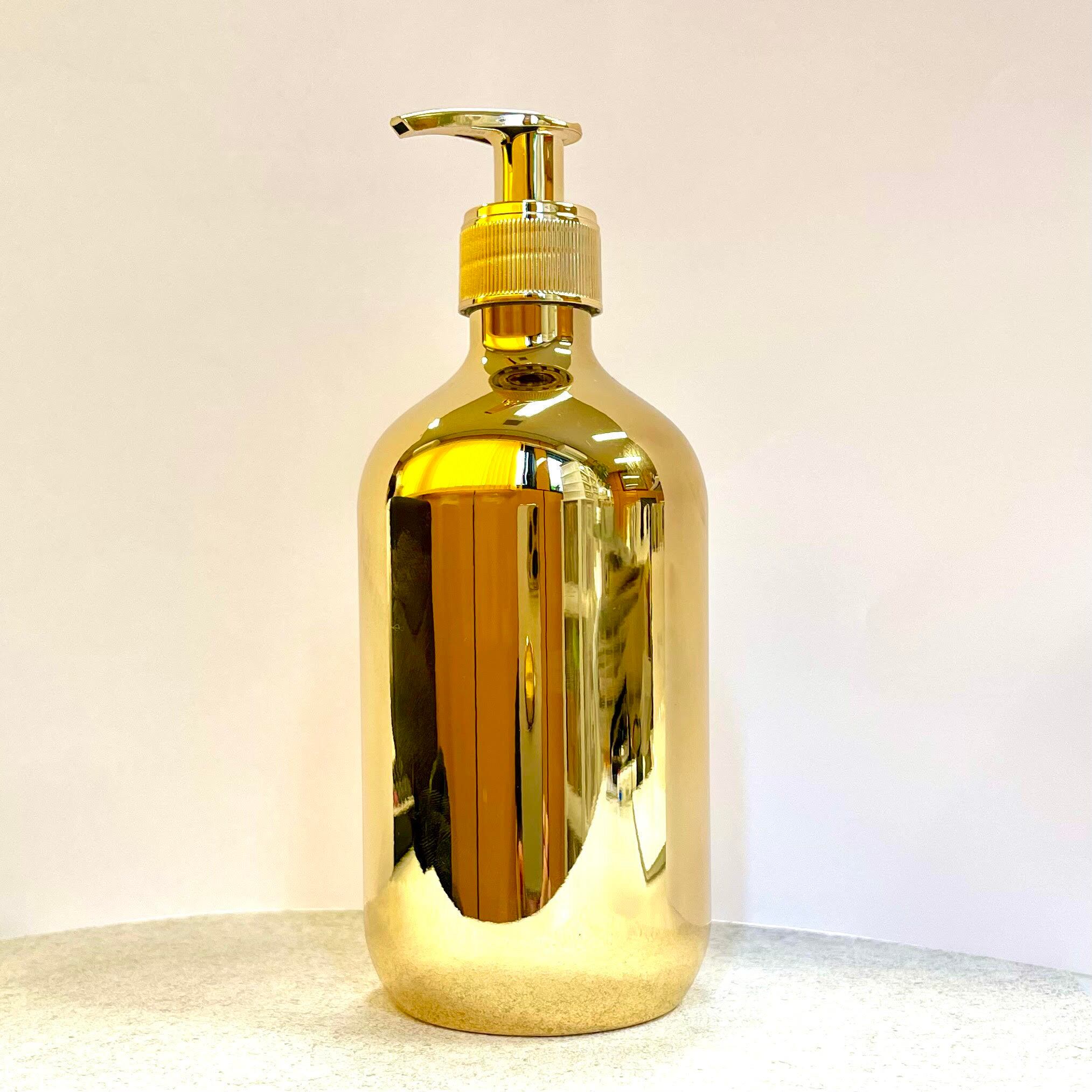 ゴールド ポンプ容器 】500ml ハンドソープ シャンプー リンス 石鹸