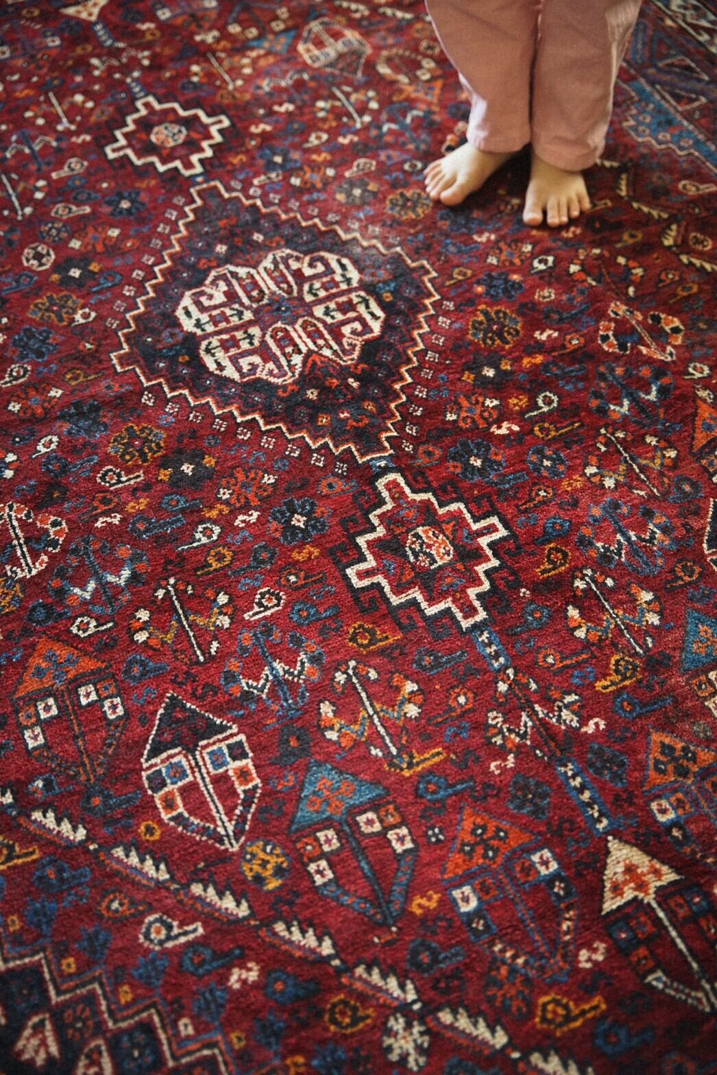665-Vintage Qashqai Kashkuli rug