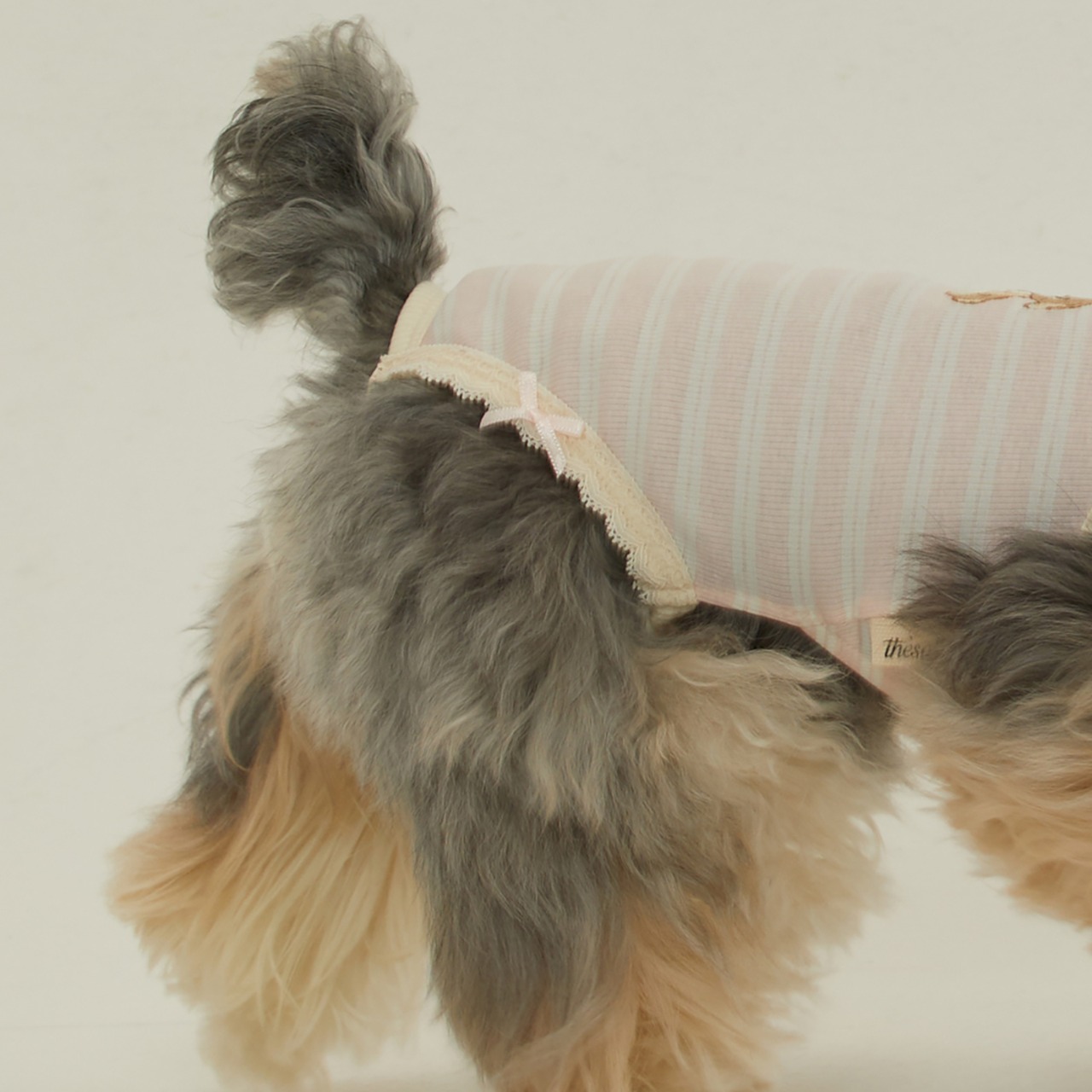 【予約】[ thesallyslaw ] Bunny Romper｜Pink Milk Stripe - 9