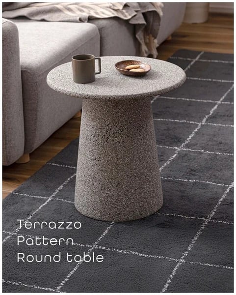 MARBLED Terrazzo Round Side Table|テラゾー柄ラウンドテーブル