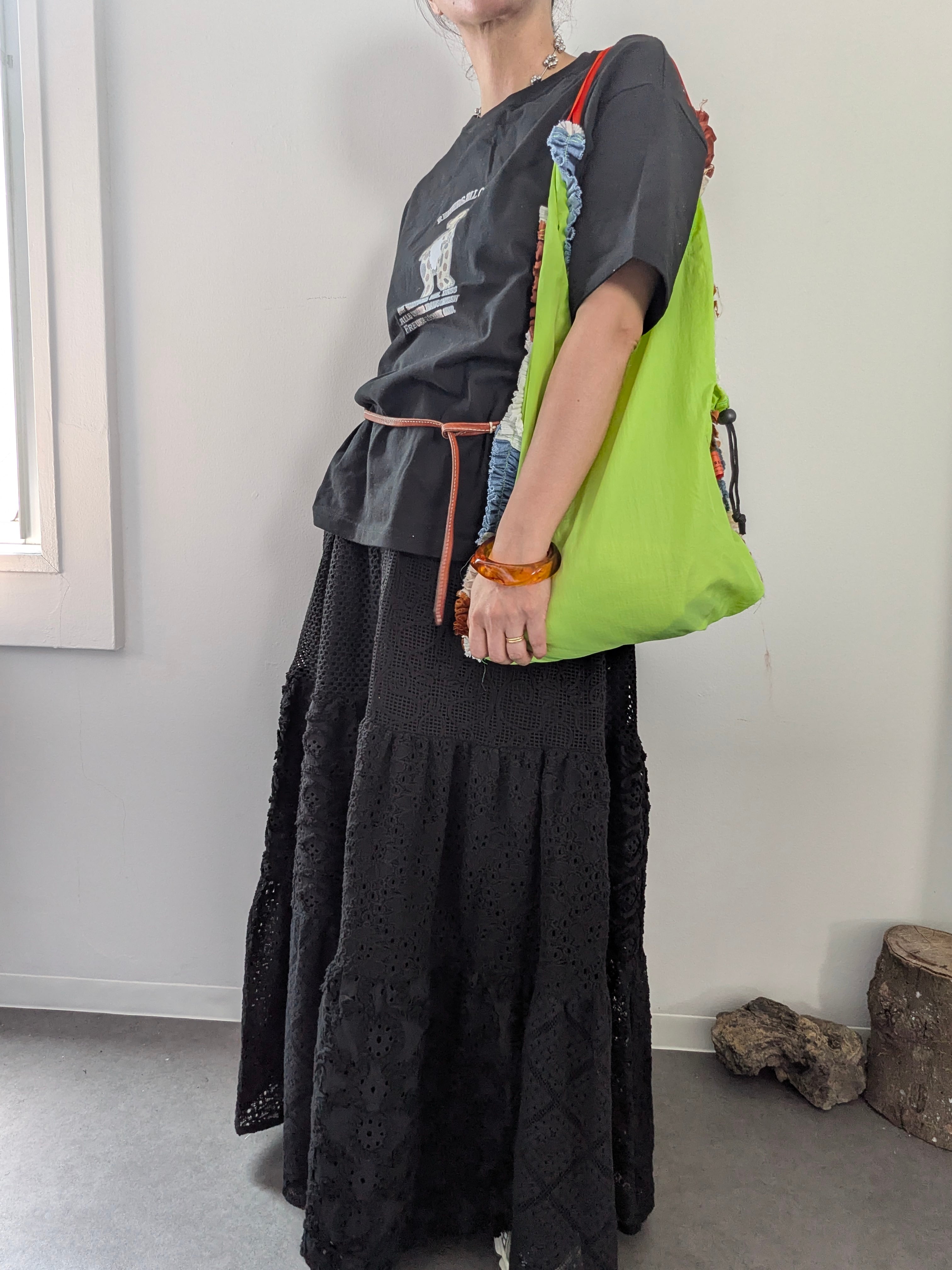 ナイロンフリルマルシェバック LIME BLU【リハーズオール】nylon frill