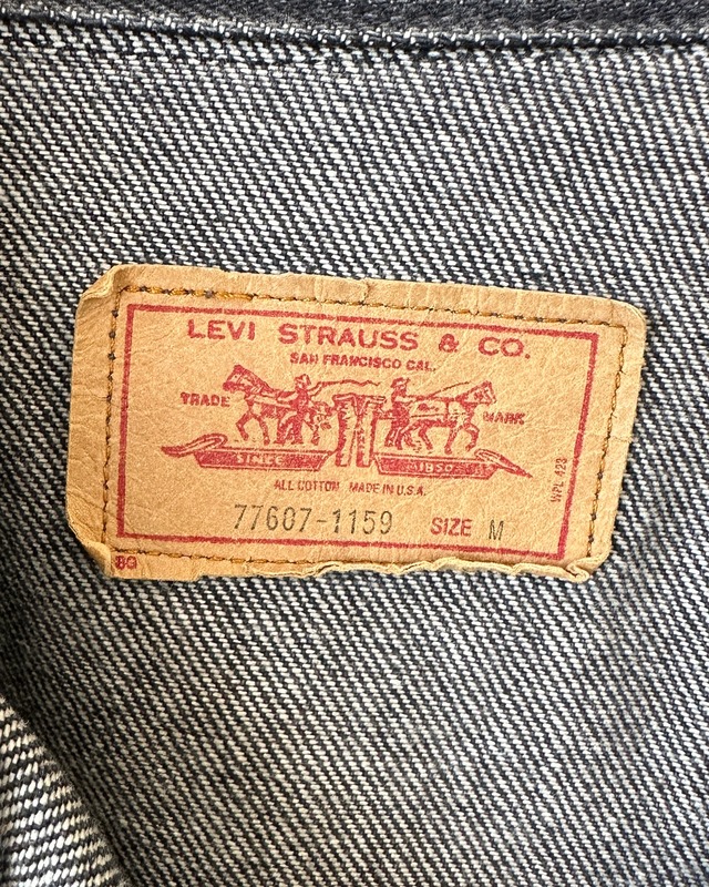 -Levi's- Vintage 90s M Black Denim Jacket made in USA