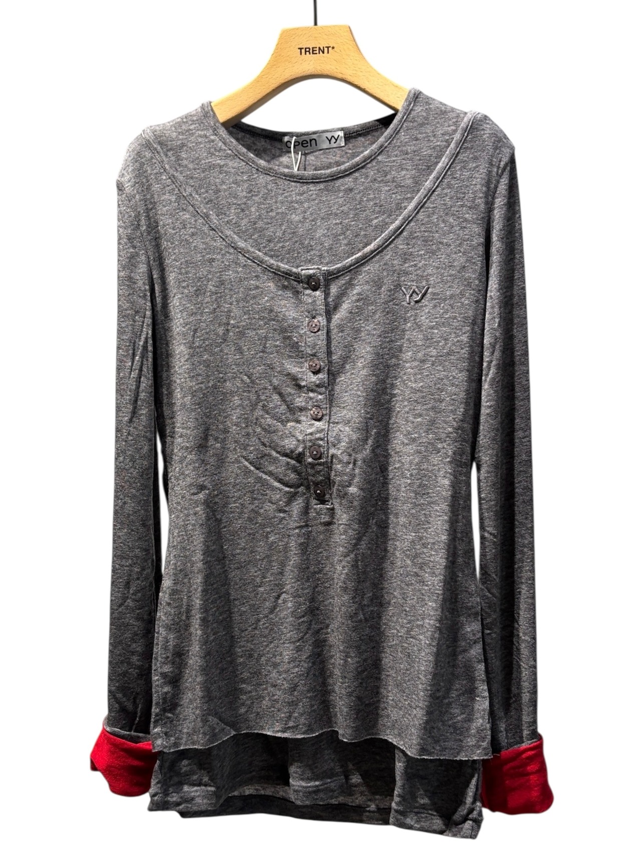 【25AW】OPEN YY オープン ワイワイ / LAYERED HENLEY LOUNGE TEE - 1