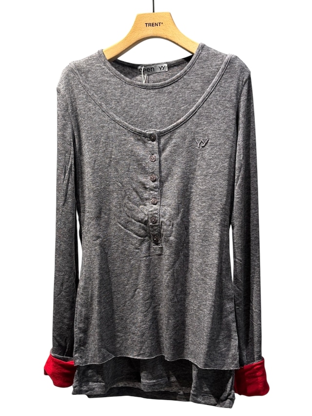 【25AW】OPEN YY オープン ワイワイ / LAYERED HENLEY LOUNGE TEE