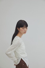 DU250726 Gather Knit Like Jacquard Tops