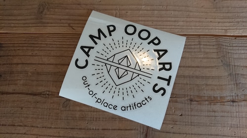 ステッカー　φ130ｍｍ　campooparts カラー ブラック　/車やグッズをオーパーツロゴへ！ キャンプ オーパーツ