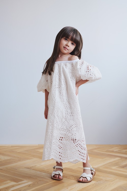 LANIKAI  LACE KIDS DRESS	 WHITE 6Y-11Y