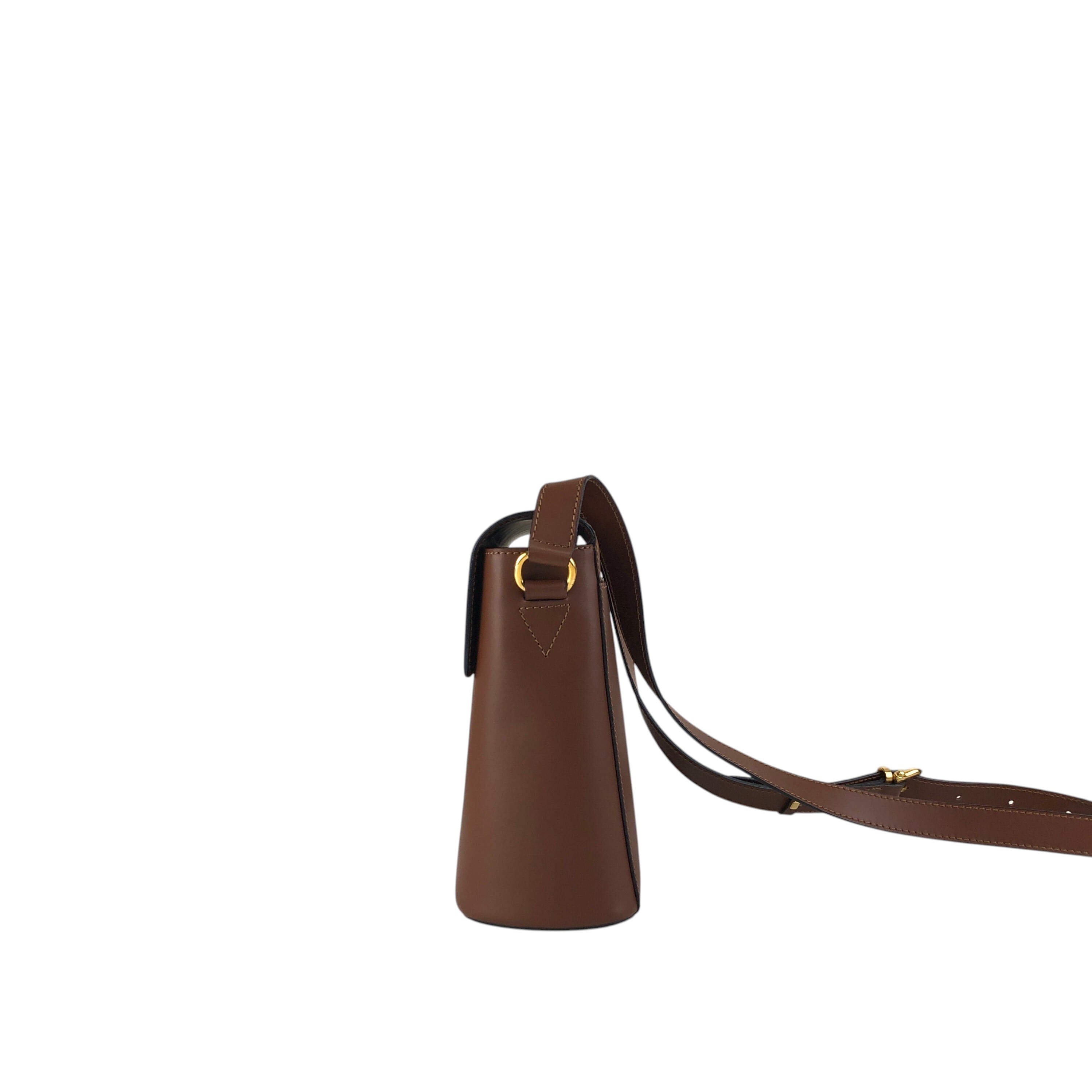 CELINE セリーヌ ショルダーバッグ ブラウン ロゴ フロントバックル