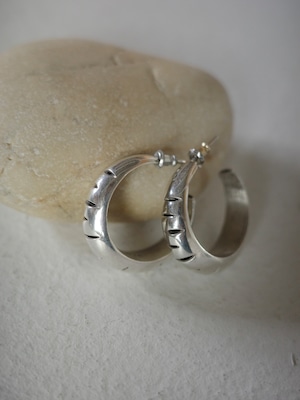 <vintage silver925>mexican design big hoop pierce