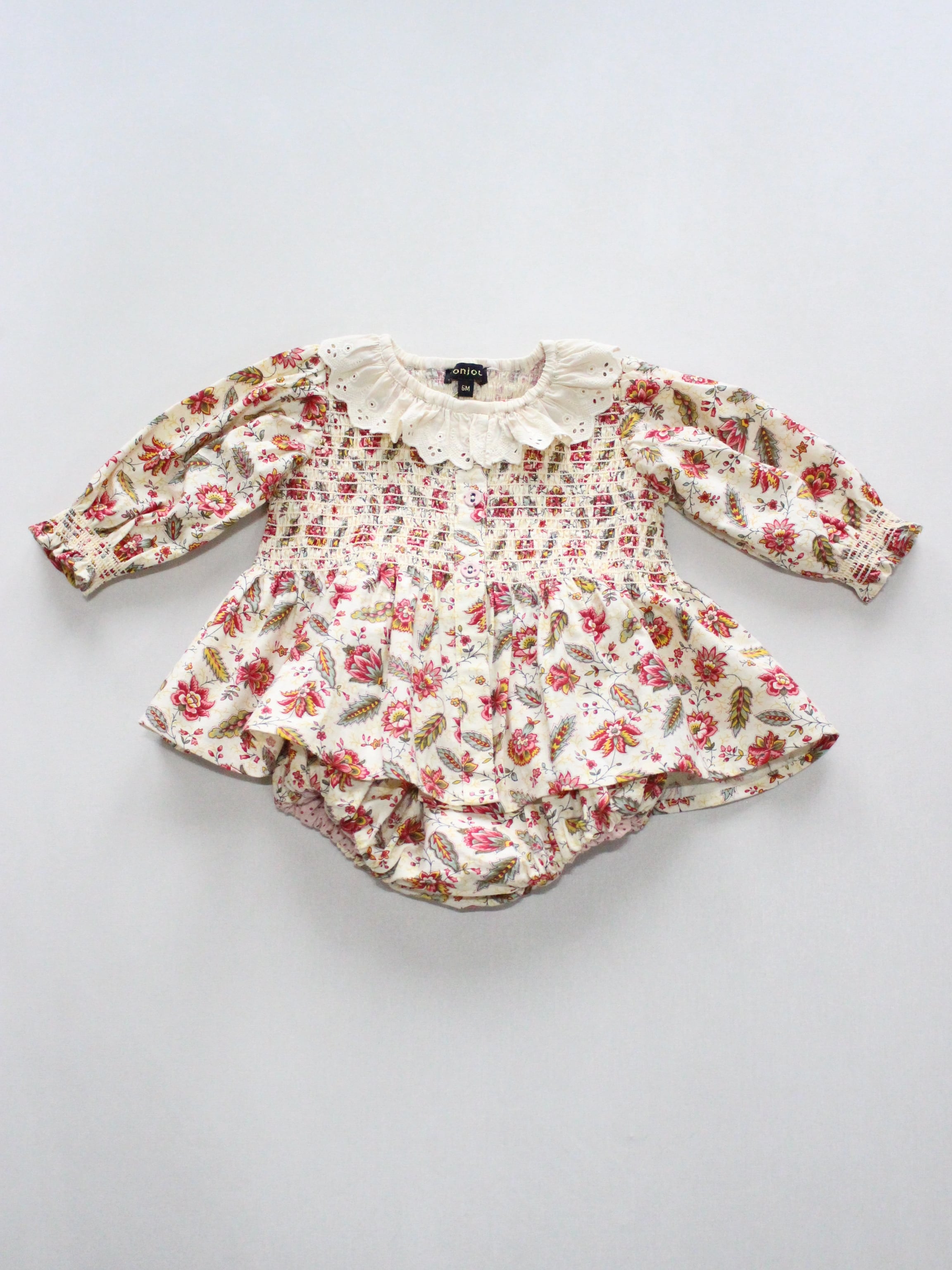 BONJOUR DIARY Baby set with reversible bloomer Aline print 6m-2y