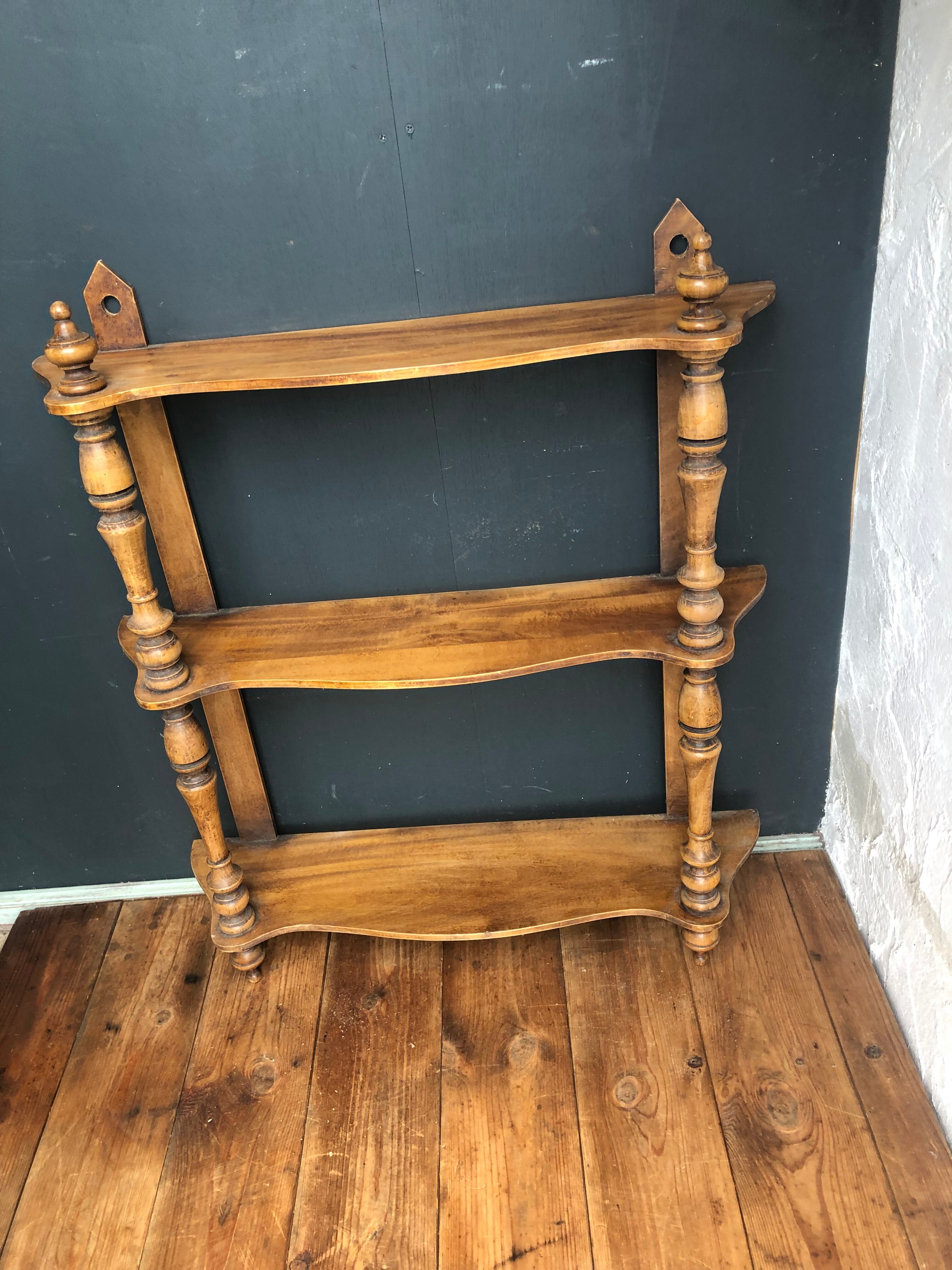 木製 3段シェルフ 壁付棚 ライトブラウン ナチュラル | Brocante de La