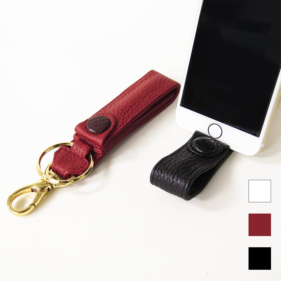 本革キーリング スマホ縦に変わるキーホルダー シュリンクレザー Leather Smart Keyring Crambox Creating