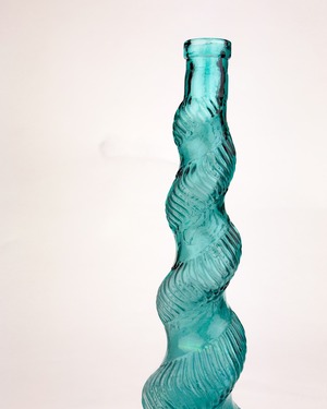 ヴィンテージ雑貨 スパイラルガラス フラワーベース