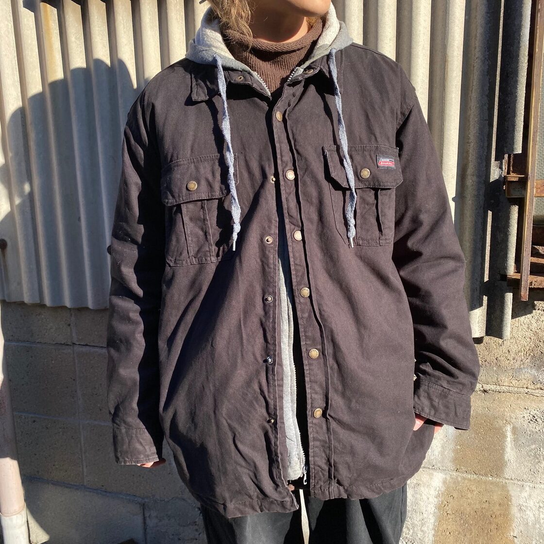 Dickies ディッキーズ ダック地 フード付き フェイクレイヤード ワーク 