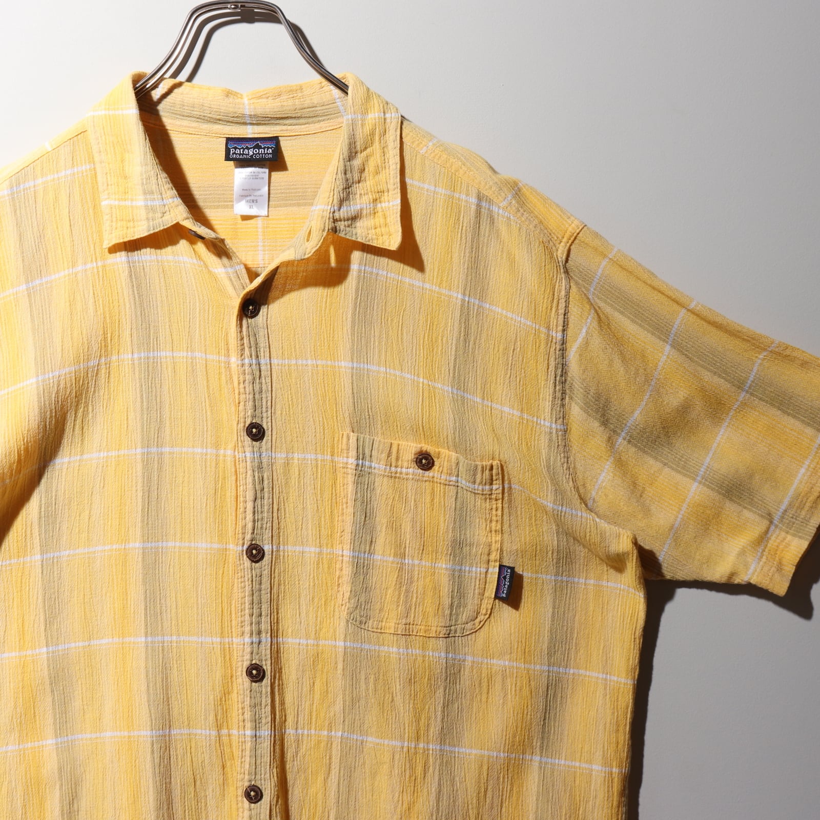 美品 XL 00年 Patagonia A/C Yarn Dyed Shirt 黄色 イエロー オンブレ 