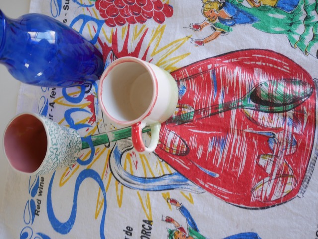 70s-80s Spanish Souvenir "Sangria" Recipe Kitchen Towel