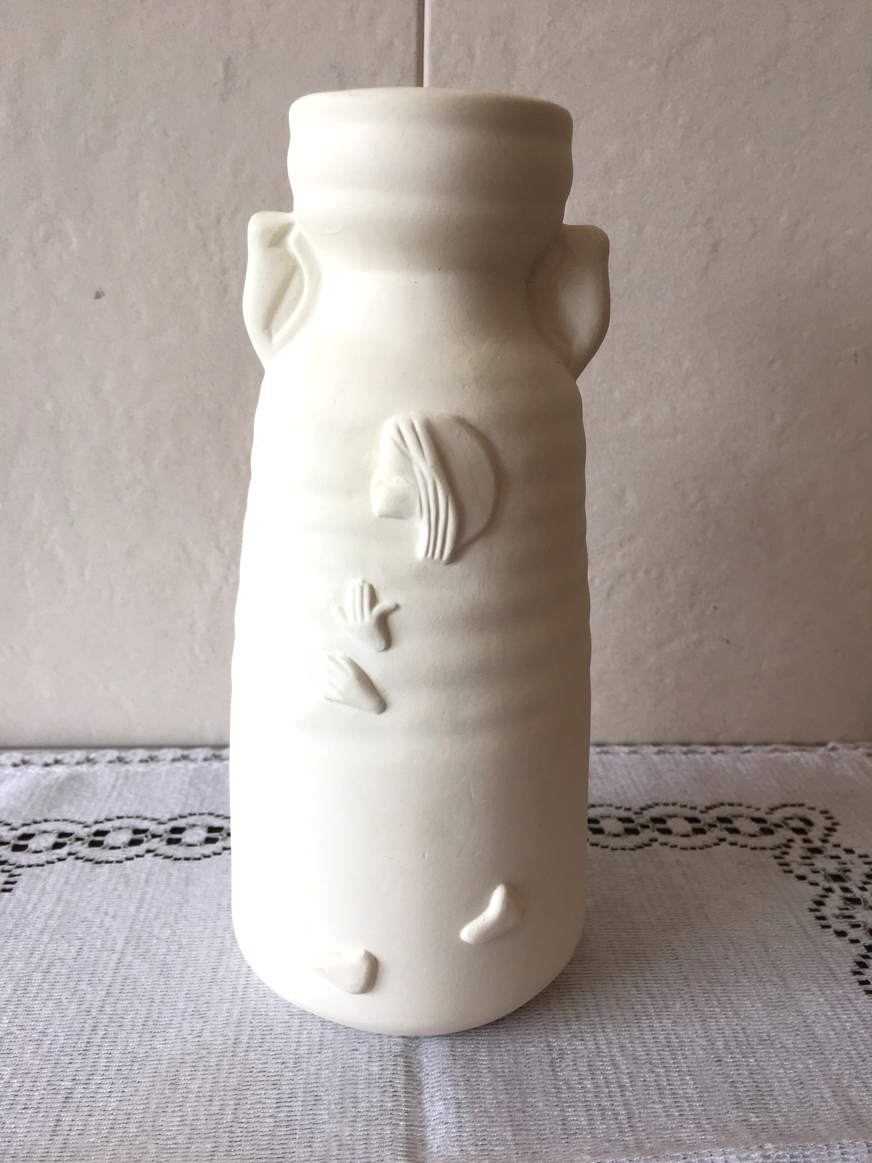 昭和レトロ　流れる釉薬の陶器花瓶 昭和レトロ流れる釉薬の陶器花瓶