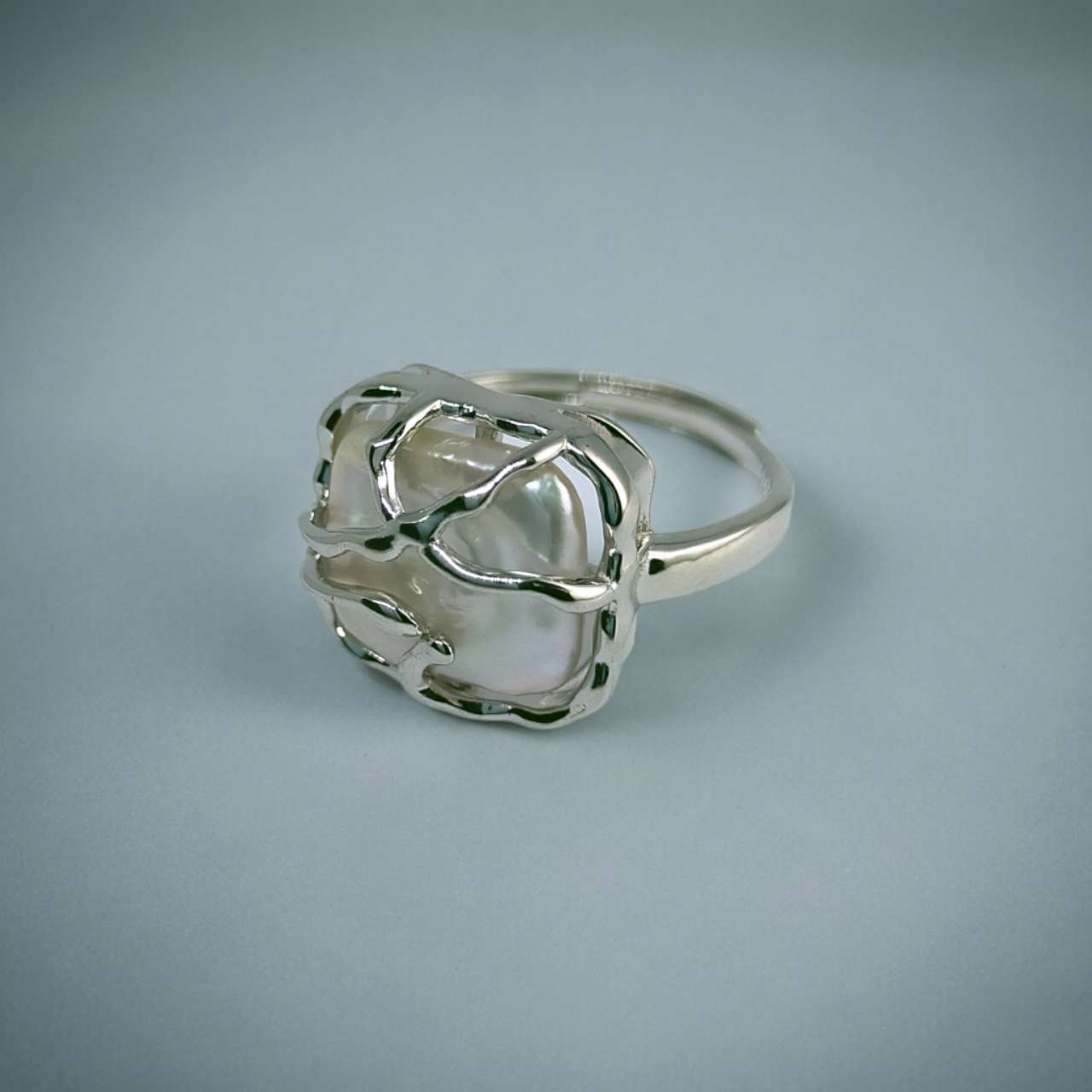 バロックパール　シルバーリング バロック真珠S925 シルバーリング オリジナルデザイン指輪 | H\u2082O