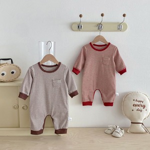 【秋作】ボーダーオールインワン