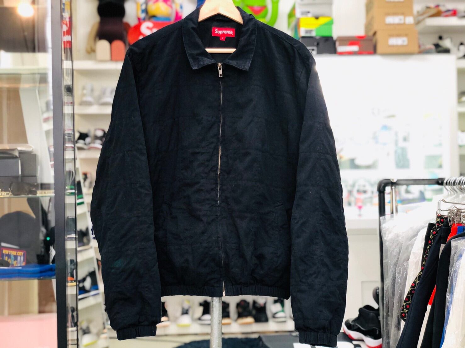 Supreme 19SS Patchwork Harrington Jacket LARGE BLACK 100JI8443 