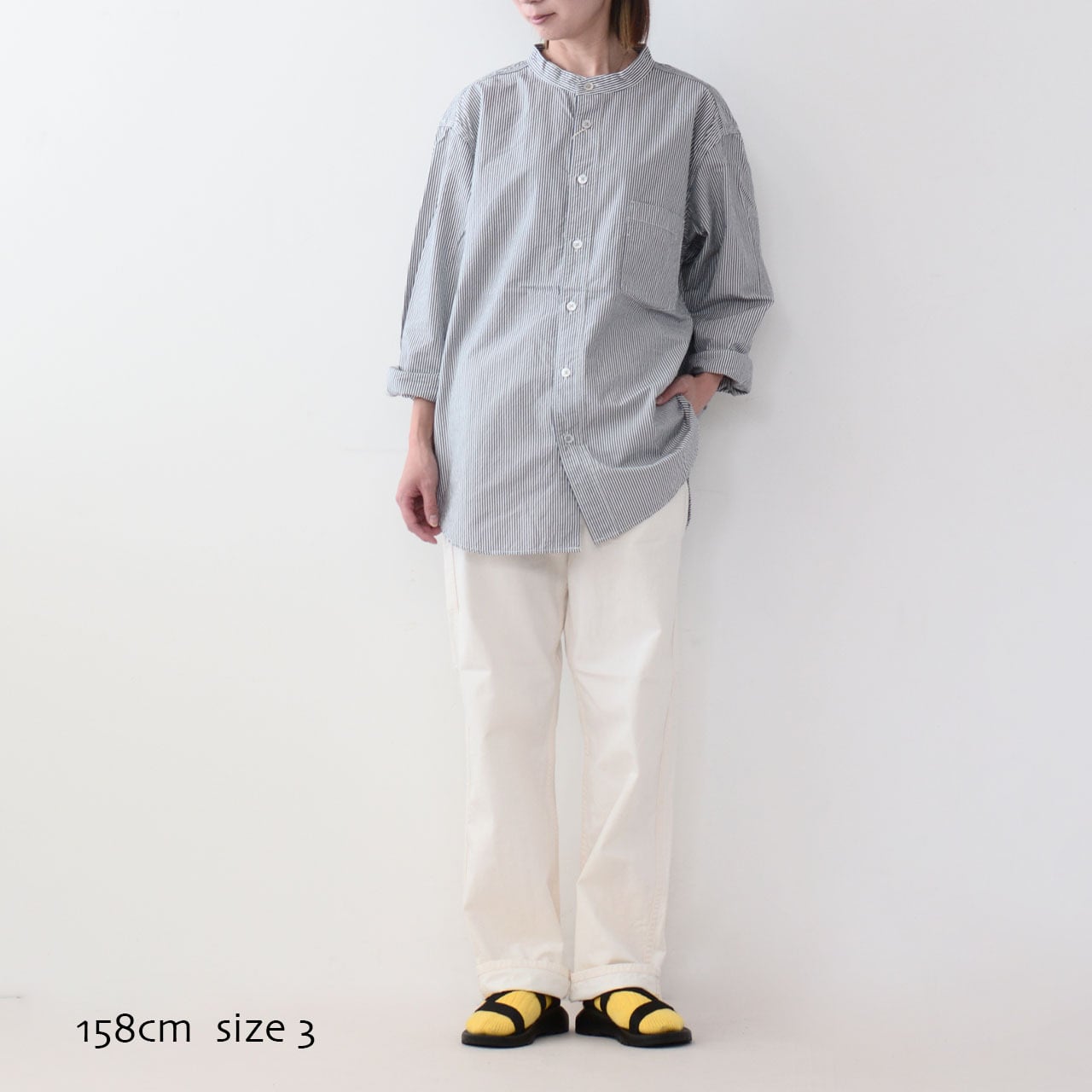 RINEN [リネン] 80/2ダウンプルーフスタンドカラーシャツ [R35001-G