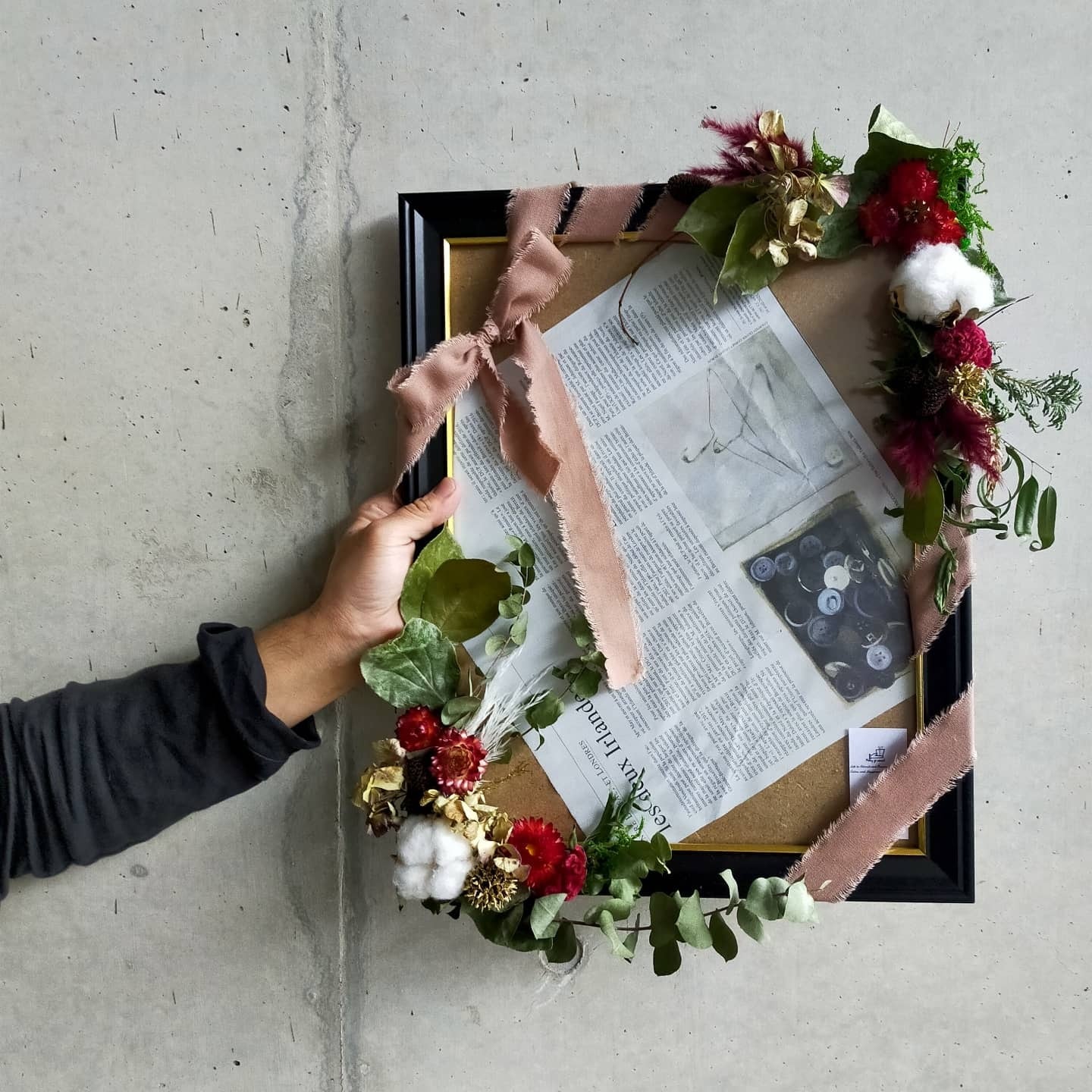 額装装飾アレンジメント【Dried flowers Frame Arrangement】