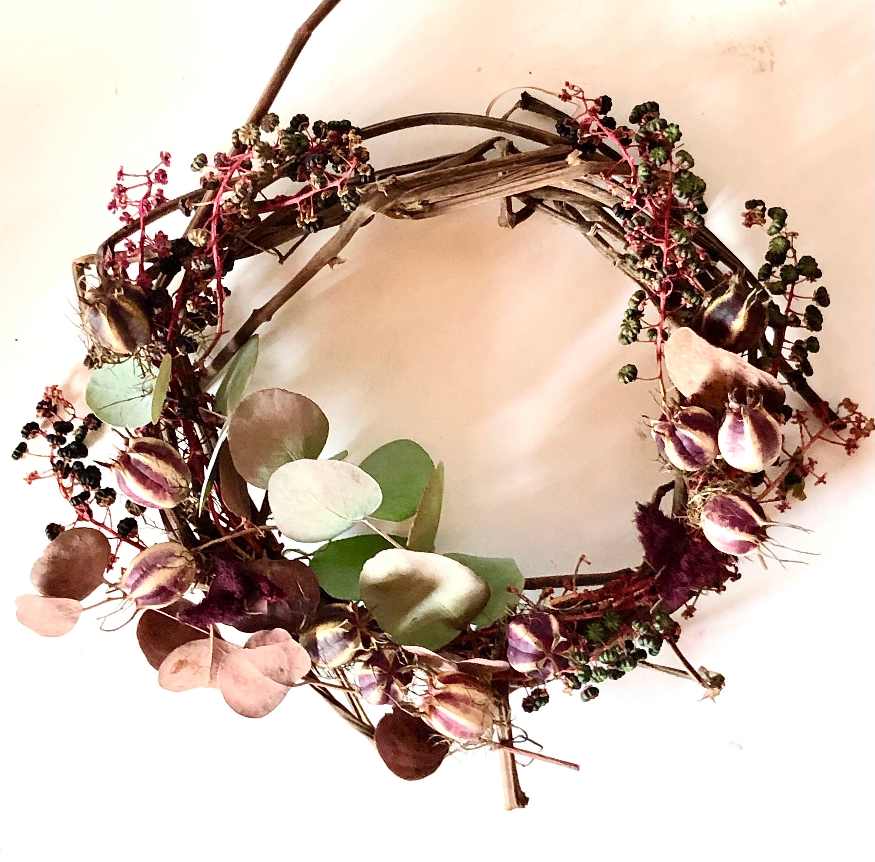 アナベルリース ドライフラワー・グリーンアナベルのリース ドライフラワー