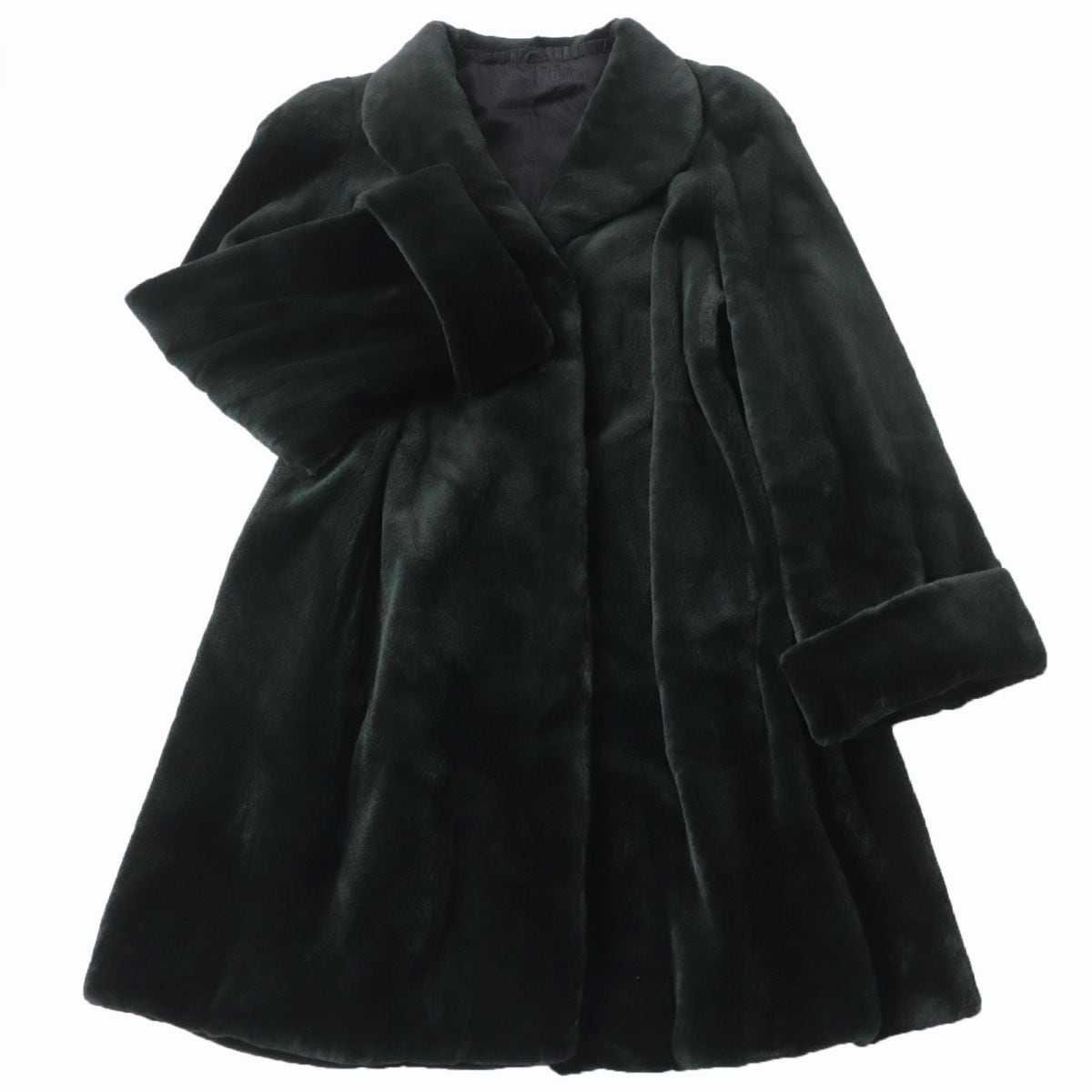 極美品☆MINK シェアードミンク 裏地ペイズリー柄 本毛皮ロングコート  