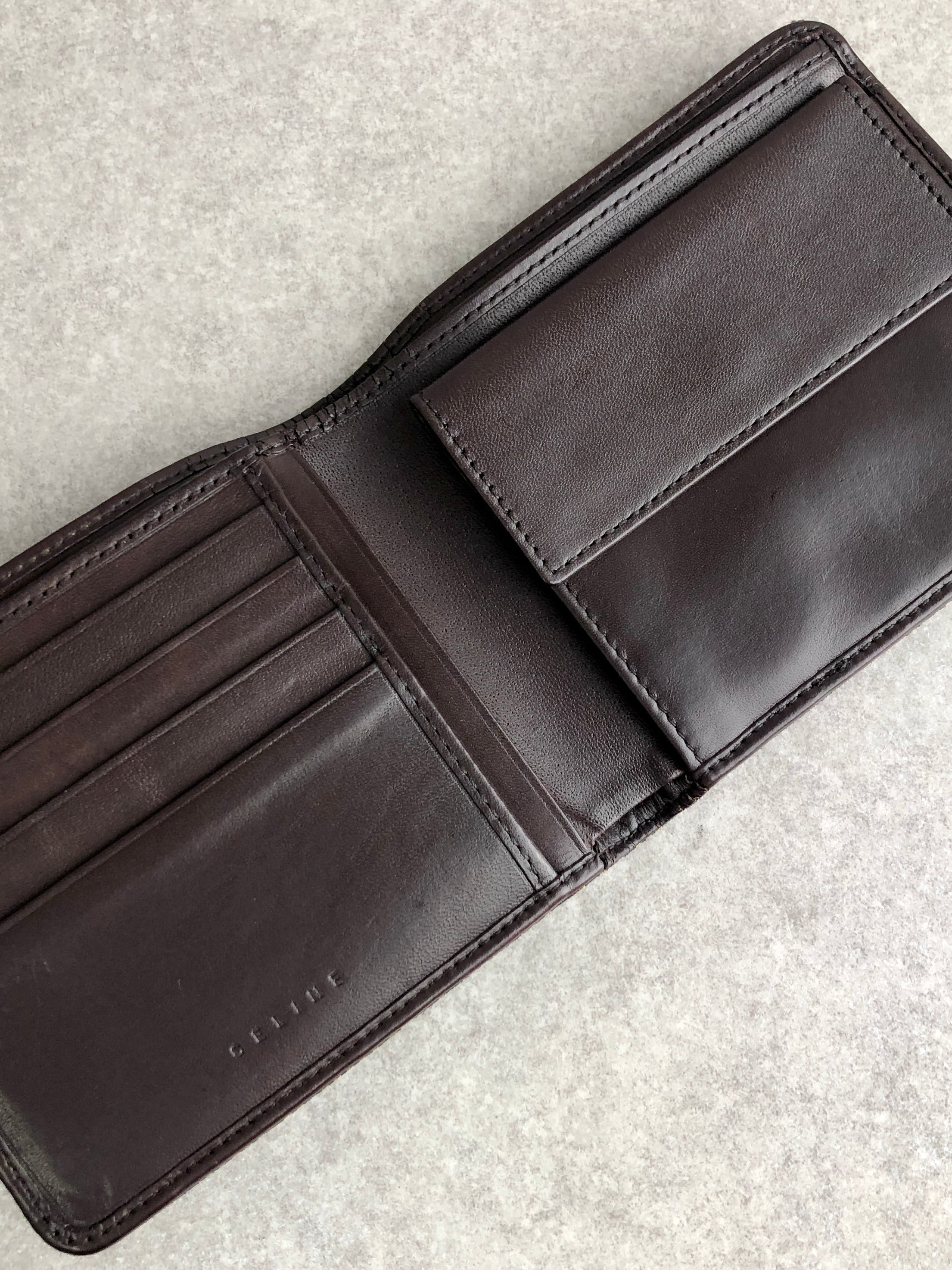 CELINE セリーヌ ブラゾン 財布 ブラウン ジャガード 二つ折り財布