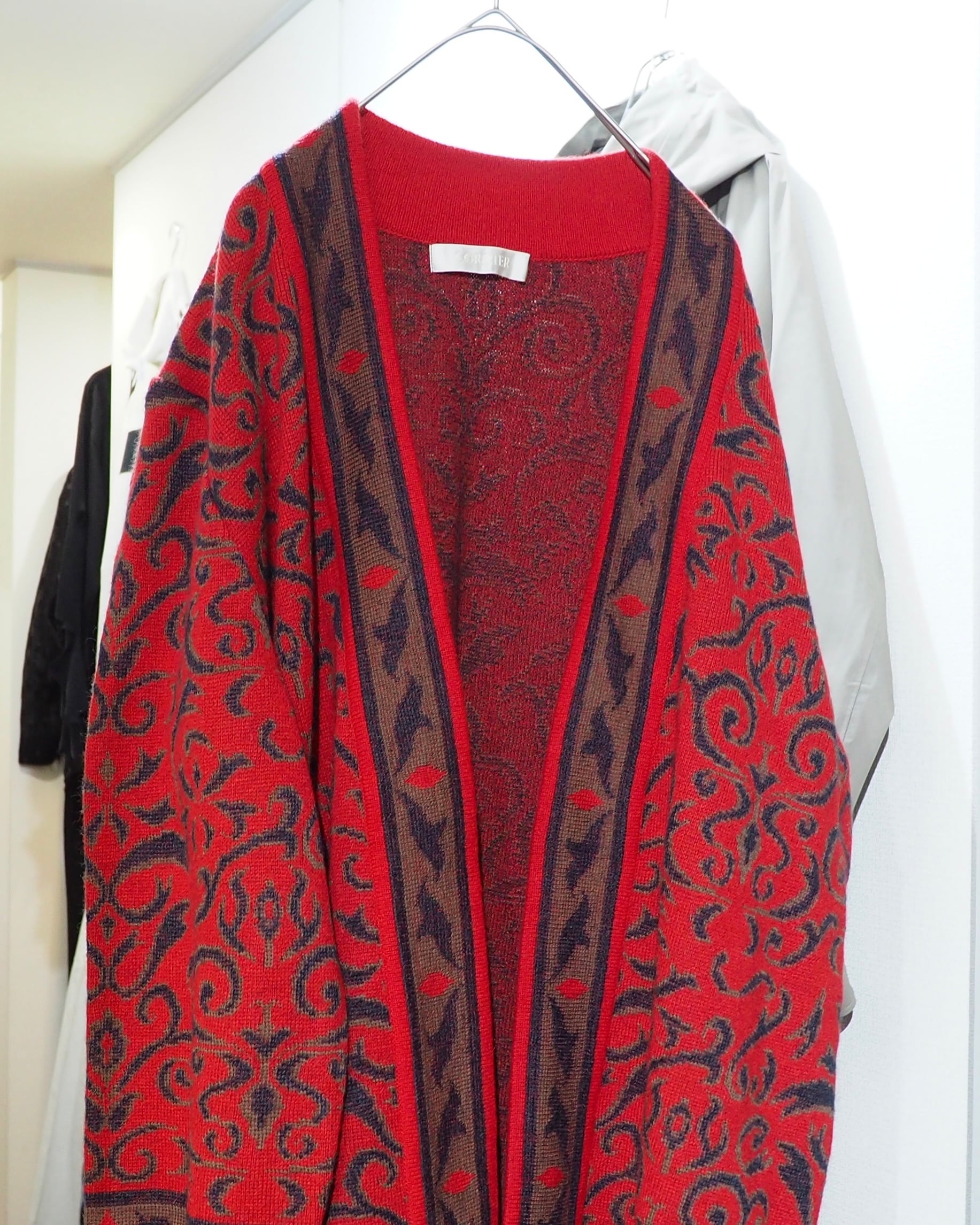 1990s Beautiful Oriental pattern vintage knit cardigan