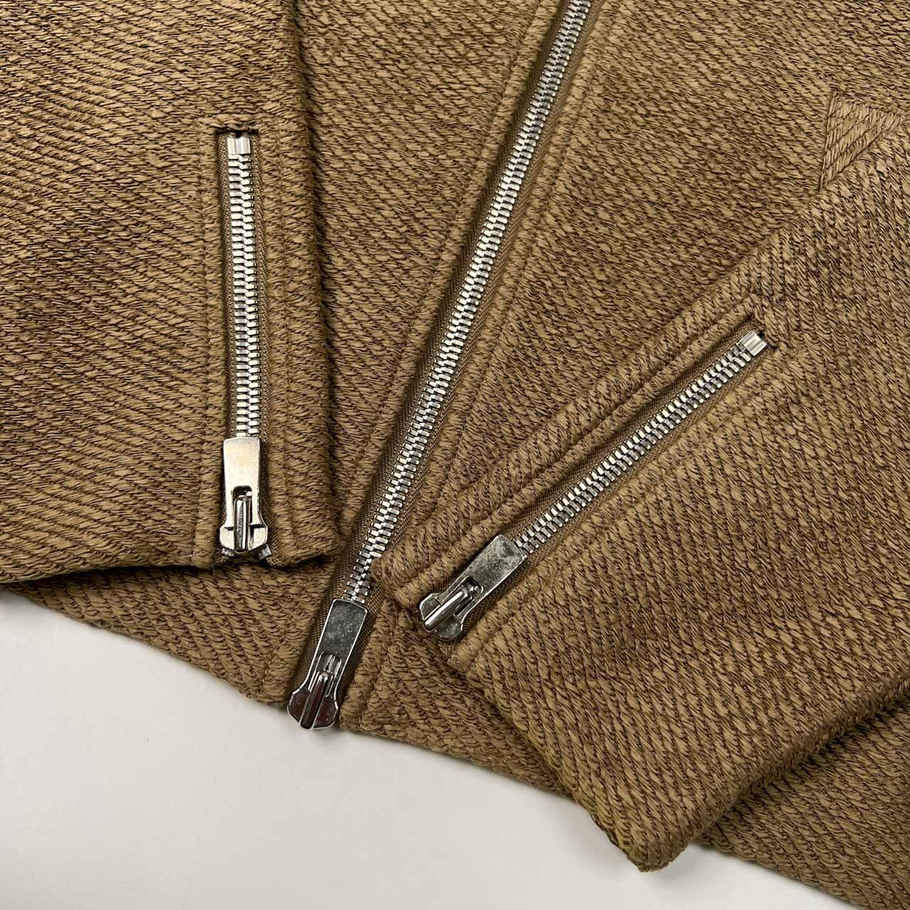 DESIGNWORKS デザインワークス リネン ライダース ジャケット サイズ L /麻素材/メンズ/ベージュ系