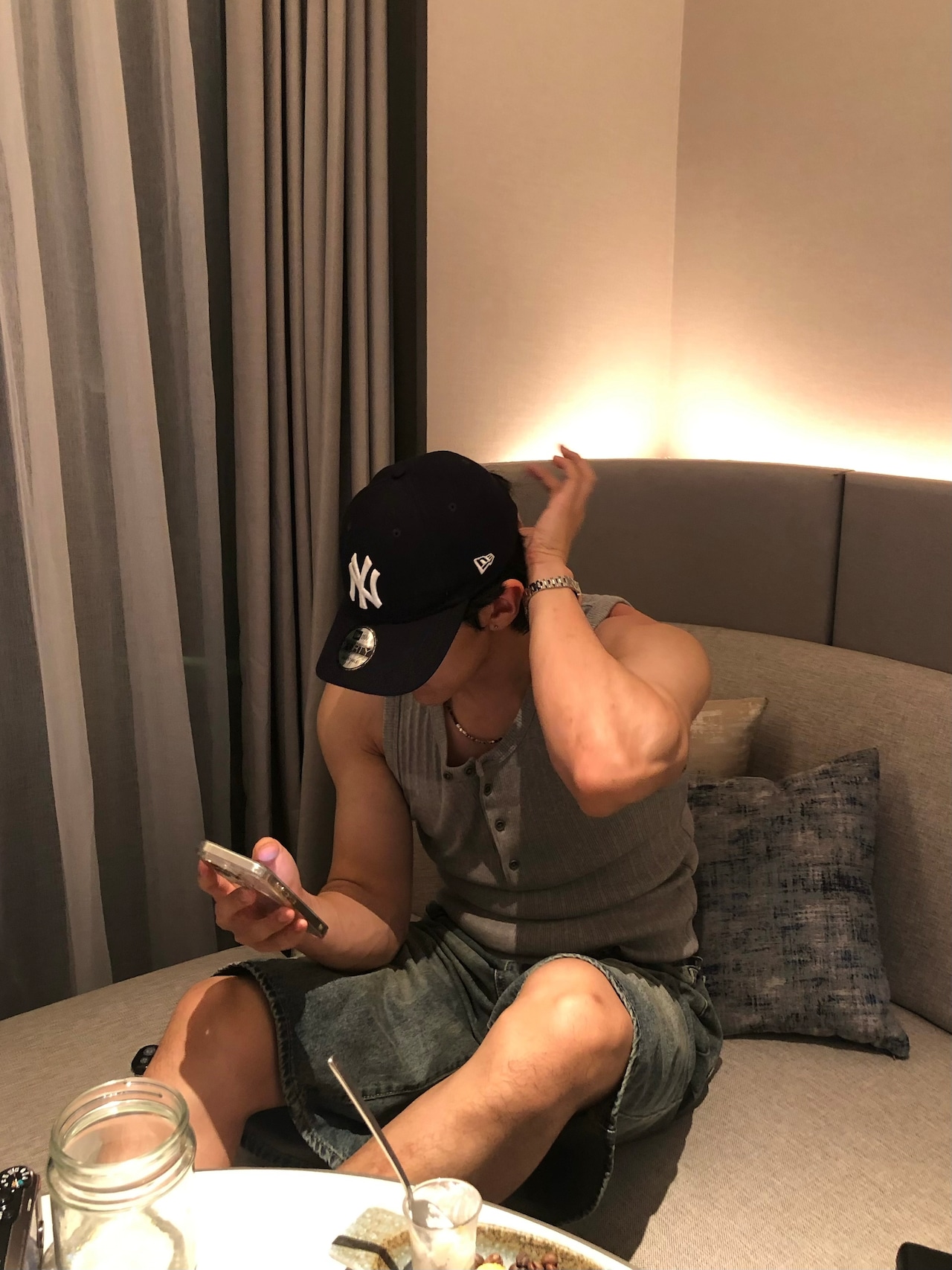 【Muscle Fit】Layered Ribbed Heley Neck Tank Top (3color) - 11