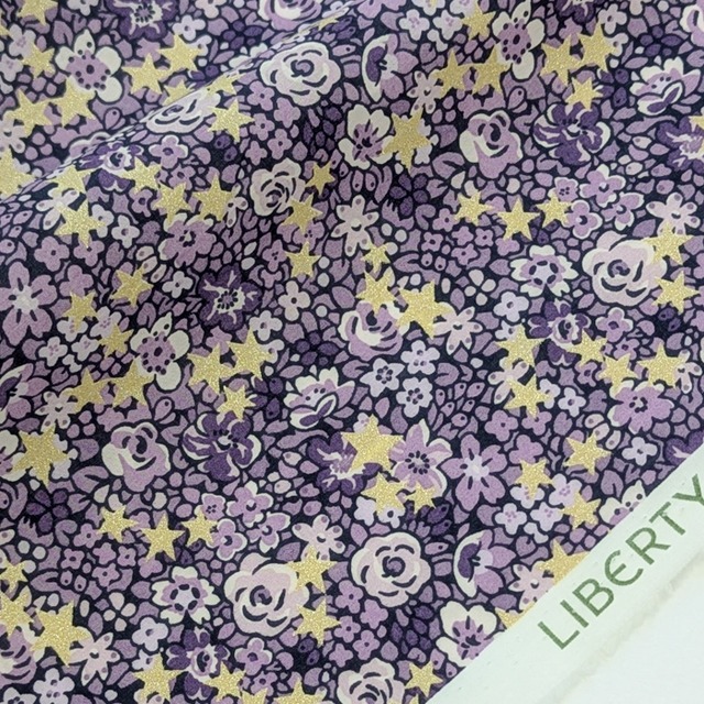 ★輸入　リバティ　LIBERTY　オーガニックタナローン　Emma Etoile Purple　エマエトワール　パープル　約130×50cm