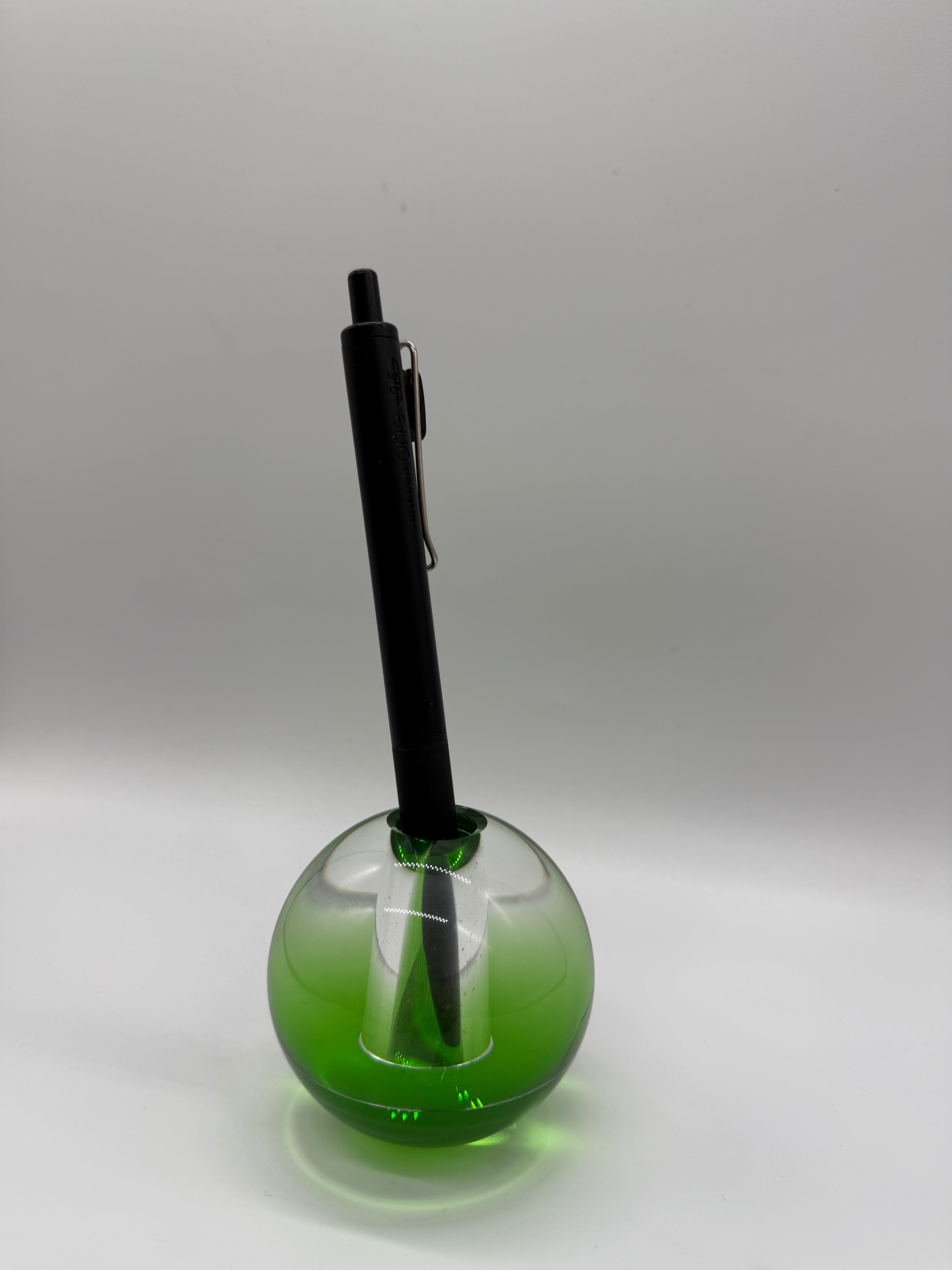 丸型ガラスペン立て【グリーン】