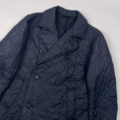 LACOSTE ラコステ キルティング 中綿 ダブル ジャケット 3 /くすみブルー ネイビー系 メンズ