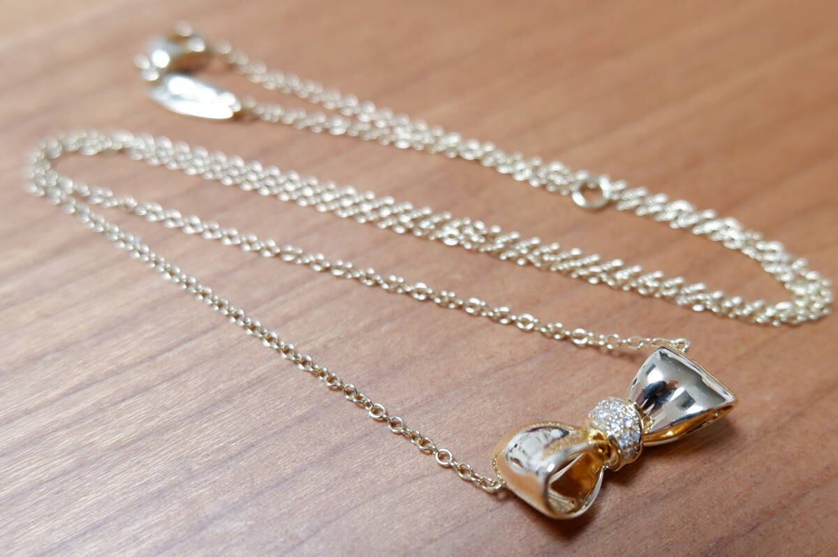 750 MIMI so NY リボン ネックレス BOW ミミソー ボウ YG mimiso  