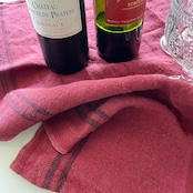 トルション シャルべエディション フランス製「COUNTRY・Medoc(メドック)」 ボルドー色 フランス製 ティータオル 麻100% キッチンクロス CHARVET EDITIONS トルション トーション「COUNTRY」シリーズ リネン 速乾 厚手 高品質