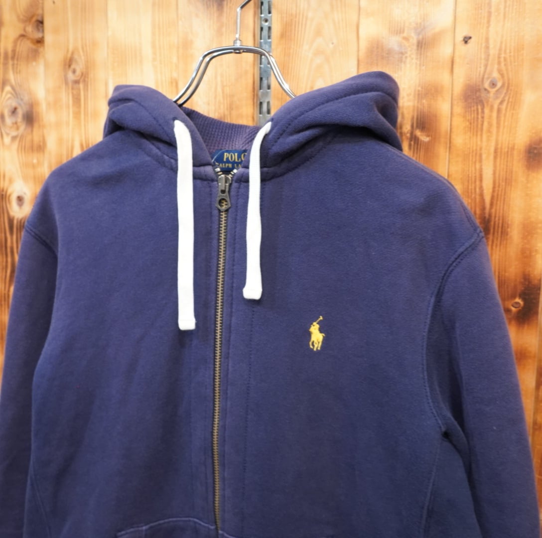 ralphlauren スウェット ジップパーカー M/フェード ネイビー ラルフ